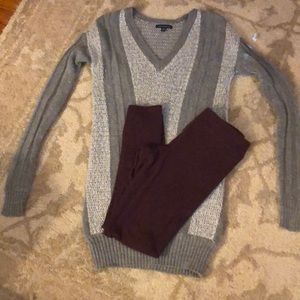 American Eagle sweater and leggings